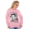 thumbnail image 4 of Betty Boop Kanji Hashtag Attitude Women Crewneck Sweatshirt Brisco Brands L, 4 of 6
