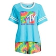 thumbnail image 4 of MTV Women's T-Shirt, Sleep Shorts and Socks, 3-Piece Set, 4 of 5