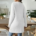 thumbnail image 6 of HTNBO Womens Ribbed Knit Casual Open Front Cardigans Long Sleeve Sweater with Pocket Fuzzy Fleece Outerwear, 6 of 6