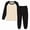 Black, variant on Kids 2-Piece Loungewear Set, Long Sleeve Cotton Blend Top and Jogger Pants, Soft Stretch Solid Color Homewear, Pink, Size 5T