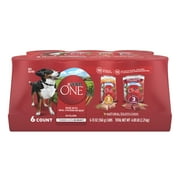 Purina ONE Tender Cuts in Gravy Chicken and Brown Rice, and Beef and Barley Entrees Wet Dog Food Variety Pack, 13 oz Cans