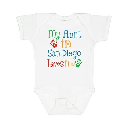 

Inktastic My Aunt in San Diego Loves Me Boys or Girls Baby Bodysuit