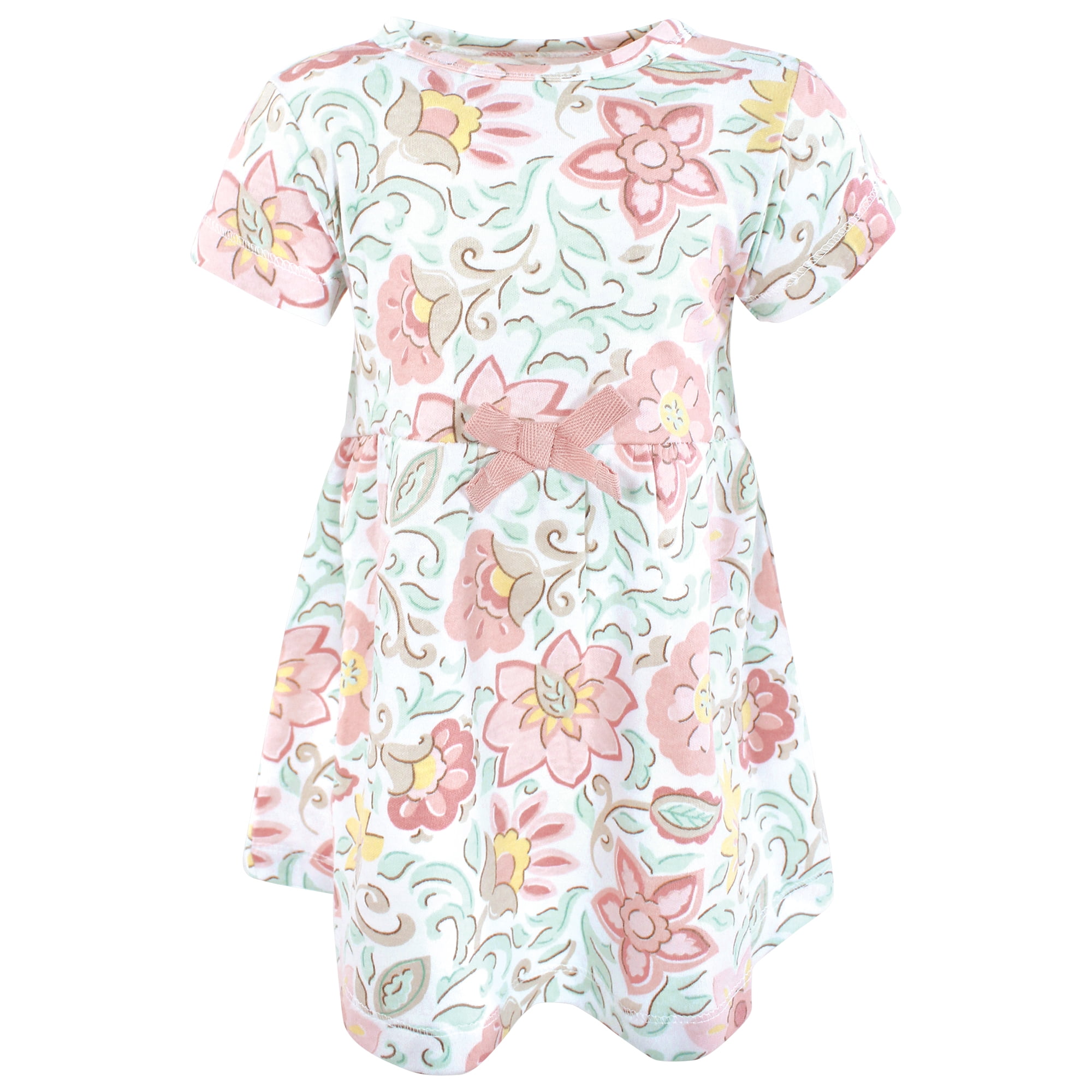 Touched by Nature Girls Organic Cotton Dress and Cardigan, Traditional Floral, 9-12 Months