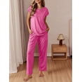 thumbnail image 2 of Ekouaer Womens Pajama Sets Cap Sleeve Sleepwear Tops and Long Pants Comfy Pjs 2 Piece Lounge Set with Pockets, 2 of 6