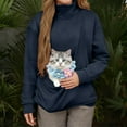 thumbnail image 6 of purcolt Cats Dogs Pouch Hoodie for Women, Pet Carrier Puppy Kitten Holder Sweatshirt Large Pocket Long Sleeve Turtleneck Pullover Shirt for Women, 6 of 7