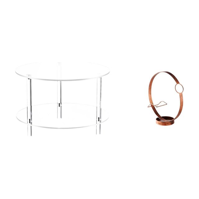 Mesa Auxiliar De Hierro Y Acrílico Con Almacenamiento Para Botellas De Vino. Mesita De Noche Compacta, Fácil De Armar, Ideal Para Sala De Estar, Baño Y Organización Del Hogar.