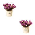 thumbnail image 4 of Ounissouiy 1 ramo vívido con 15 cabezas de seda Mini rosas artificiales flores hogar boda fiesta jardín decoración adornos Feliz Año Nuevo, 4 of 5