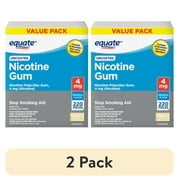 (2 pack) Equate Nicotine Uncoated Gum 4 mg, Stop Smoking Aid, Original Flavor, 220 Count