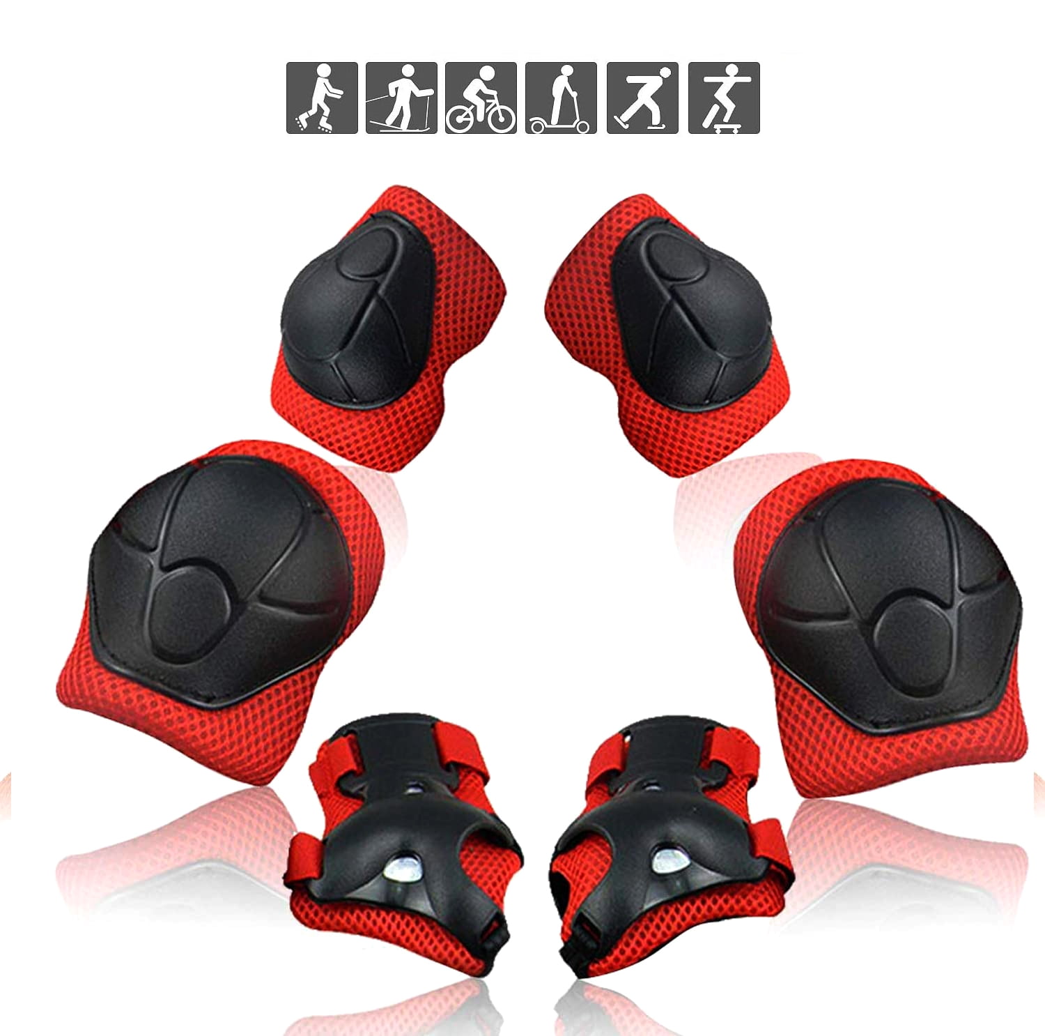 Kids Knee Pads Elbow Pads Wrist Guards, Children Toddler Breathable Protective Gear Set for Skateboard Rollerblading Inline Roller Skating Cycling Bike Scooter