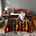 thumbnail image 2 of Erosebridal Fire Baseball USA Flag Twin Comforter Sets, Sport Bedding Set for Men and Boys, Black Reversible 2-Piece, 1 Comforter and 1 Pillowcase, 2 of 6