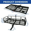 thumbnail image 6 of HOUGEET Cargo Carrier Hitch Mount Heavy Duty 60" x 24" x 14.4" 500 Lbs Capacity Folding Trailer Hitch Cargo Rack Steel Rear Luggage Basket Fits 2" Receiver for Car & SUV, 6 of 9