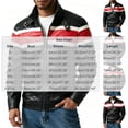 thumbnail image 2 of Xdegoge Mens Colorblock Faux Leather Jacket Motorcycle Racing Biker Coat Stand Collar Zip Up Pu Outerwear Vintage Retro Fall Winter Casual Riding Windproof, 2 of 8