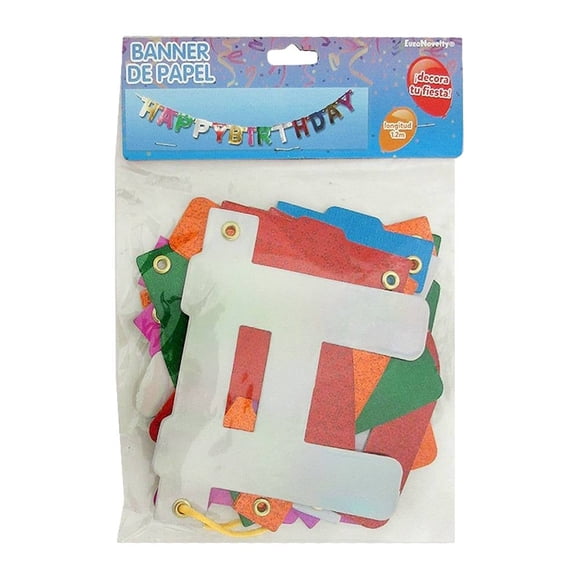 Banner de papel Euro Novelty happy birthday