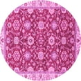 thumbnail image 1 of Ahgly Company Indoor Round Oriental Pink Traditional Area Rugs, 3' Round, 1 of 4