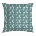 thumbnail image 1 of Ivory and Blue Throw Pillow Cushion Cover, Chamomile Flowers Pattern Romantic Feminine Exotic Foliage, Decorative Square Accent Pillow Case, 16 X 16 Inches, Turquoise Teal and Ivory, by Ambesonne, 1 of 2