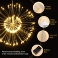 thumbnail image 3 of Firework Lights, 4 Pack String Lights 600 LED Starburst Lights Copper Wire Lights, 8 Modes Battery Operated Fairy Lights with Remote, 3 of 5