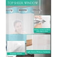 thumbnail image 4 of No Hook Shower Curtain with Snap-in Liner, Coastal Anchor Waterproof Fabric Bathroom Curtains, Turquoise Brown Country Wooden Grain Bath Curtains & Mesh Top Window Standard 72''x72'', 4 of 6