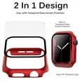 thumbnail image 3 of Compatible Apple Watch 40mm Case Se 2022 Shell with Screen Protector Anti-Scratch Shockproof Hard PC and Tempered Glass Film Bumper Case for Apple Watch Series 6 Series 5 Series 4 SE 40mm(Red), 3 of 5