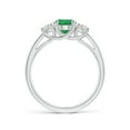 thumbnail image 2 of Angara Natural 1.1 Ct. Emerald with Diamond Classic Ring in 14K White Gold for Women (Ring Size: 12), 2 of 10
