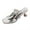 Silver, variant on Women Fashionable And Casual Summer Style Sequins High-End Toe Toe Straight High-Heeled Shoes Silver Size 5.5