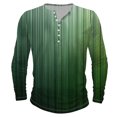 thumbnail image 3 of VBTAPA Big and Tall Henley Shirt for Men Gradient Color Long Sleeve Button T-shirt Slim Fit Collarless Golf Shirts Back to College Sale Army Green XXXL, 3 of 4