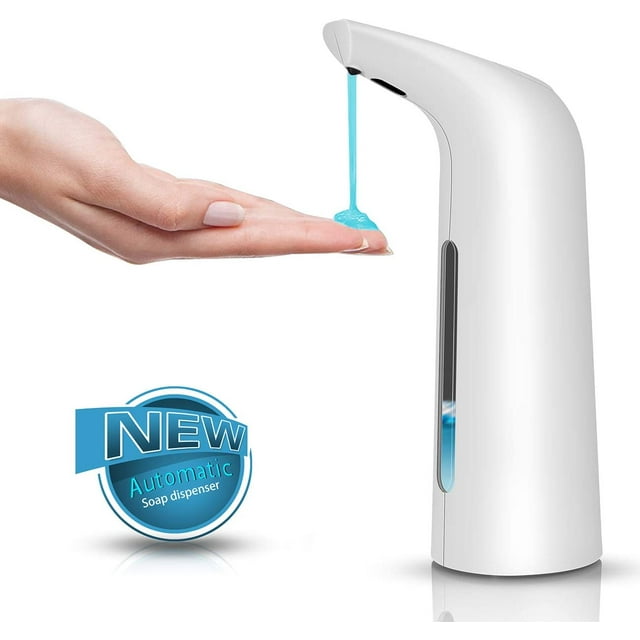 Distributeur de savon Distributeur de savon électrique automatique Distributeur de savon automatique Distributeur de savon à capteur infrarouge pour cuisine et salle de bain (blanc, 400 ml)