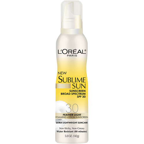 L'Oreal Paris Sublime Sun Foaming Lotion Sunscreen, SPF 30, 5 oz