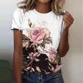 thumbnail image 1 of RT5YKing T-Shirts d'Été à Col Rond Imprimés pour Femmes Blouse à Manches Courtes Décontractée Hauts à Imprimé Floral pour Femmes, 1 of 6