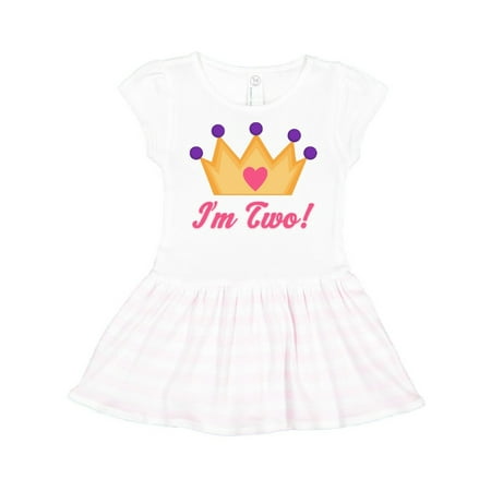 

Inktastic Princess Crown 2nd Birthday I m Two Gift Toddler Girl Dress