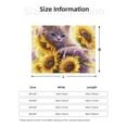 thumbnail image 5 of Honeii Daisy Sunflower Lazy Cat print throw blanket, crafted from cozy cotton flannel, offers versatile home decor as a bedding suitable for all seasons.-50"x40", 5 of 6