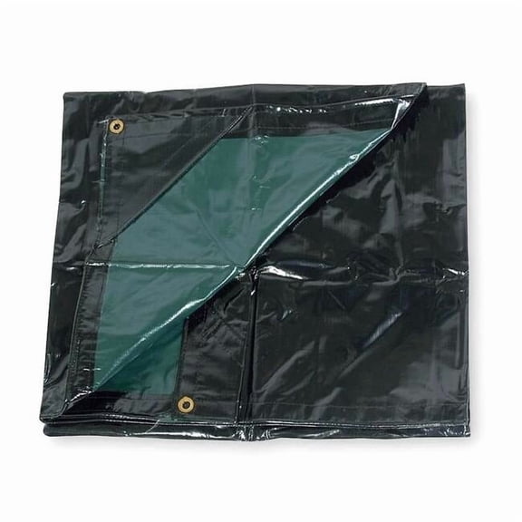 Standard Duty Tarp, 11 ft 4 in x 15 ft 6 in, 15 Mil, Black, Vinyl