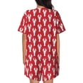 thumbnail image 6 of Fuzoiu Cartoon Lobster Print Women's Short-Sleeved Pajama Set,Lounge Sleepwear Set,Womens Pajama Sets 2 Piece,Button-Up Top and Shorts with Pockets-XX-Large, 6 of 7