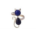 thumbnail image 2 of Lapis Lazuli 925 Sterling Silver Handmade Women Statement Cat Ring Size 13.5, 2 of 4