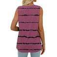 thumbnail image 4 of Enjoytime Woman's Fashion Stripe Printed Tops Casual Sleeveless V Neck Camisole Casual Loose Ruffle Beach Streetwear Summer Tank Clothing For Women, 4 of 6