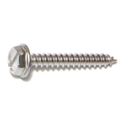 

#6 x 1 18-8 Stainless Steel Slotted Hex Washer Head Sheet Metal Screws SMSHSS-235