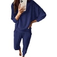 thumbnail image 1 of Conjunto Deportivo PRETTYGARDEN para Mujer 2 Piezas Canalé Azul Oscuro Talla M, 1 of 8