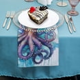thumbnail image 4 of FANNA Octopus Cloth Napkins for Hotel, Home, Banquet Atmosphere Embellishment, Polyester Party Dinner Decoration, Washable Napkins Home Decor, Pack of 6 6 PCS, 4 of 7