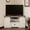 White, variant on Melidee Corner TV Stand for 65 Inch TV, Sliding Barn Door Entertainment Center with Storage, 58" W x 15.7" D x 31" H, White