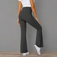 thumbnail image 6 of Women's Flare Leggings with Pockets-Crossover High Waisted Bootcut Yoga Pants-Tummy Control Bell Bottom Leggings, 6 of 13