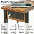 thumbnail image 5 of HOOBRO Small End Table with Charging Station, Narrow Side Table with USB Port and Outlets, Skinny Sofa Table, Slim Nightstand, Living Room, Bedroom, Rustic Brown and Black BF240UBZ01, 5 of 9