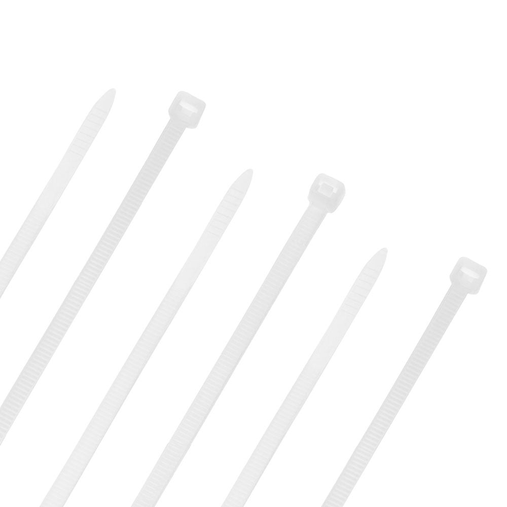 16-Inch Nylon Cable Ties, White, 50 lbs, 100 Pack