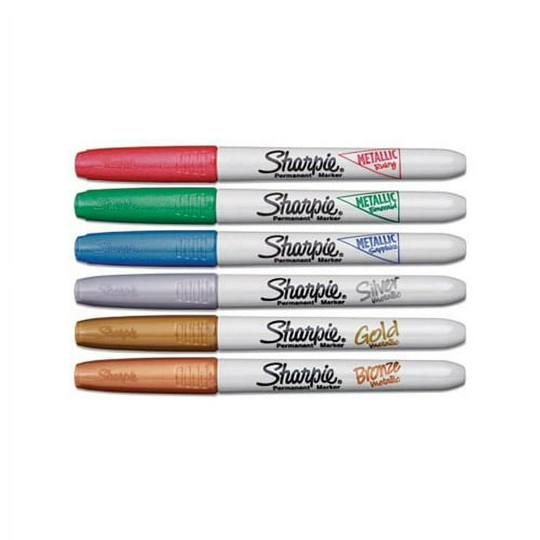 Sharpie Marker Set, 6-Markers, Fine, Metallic - Walmart.com