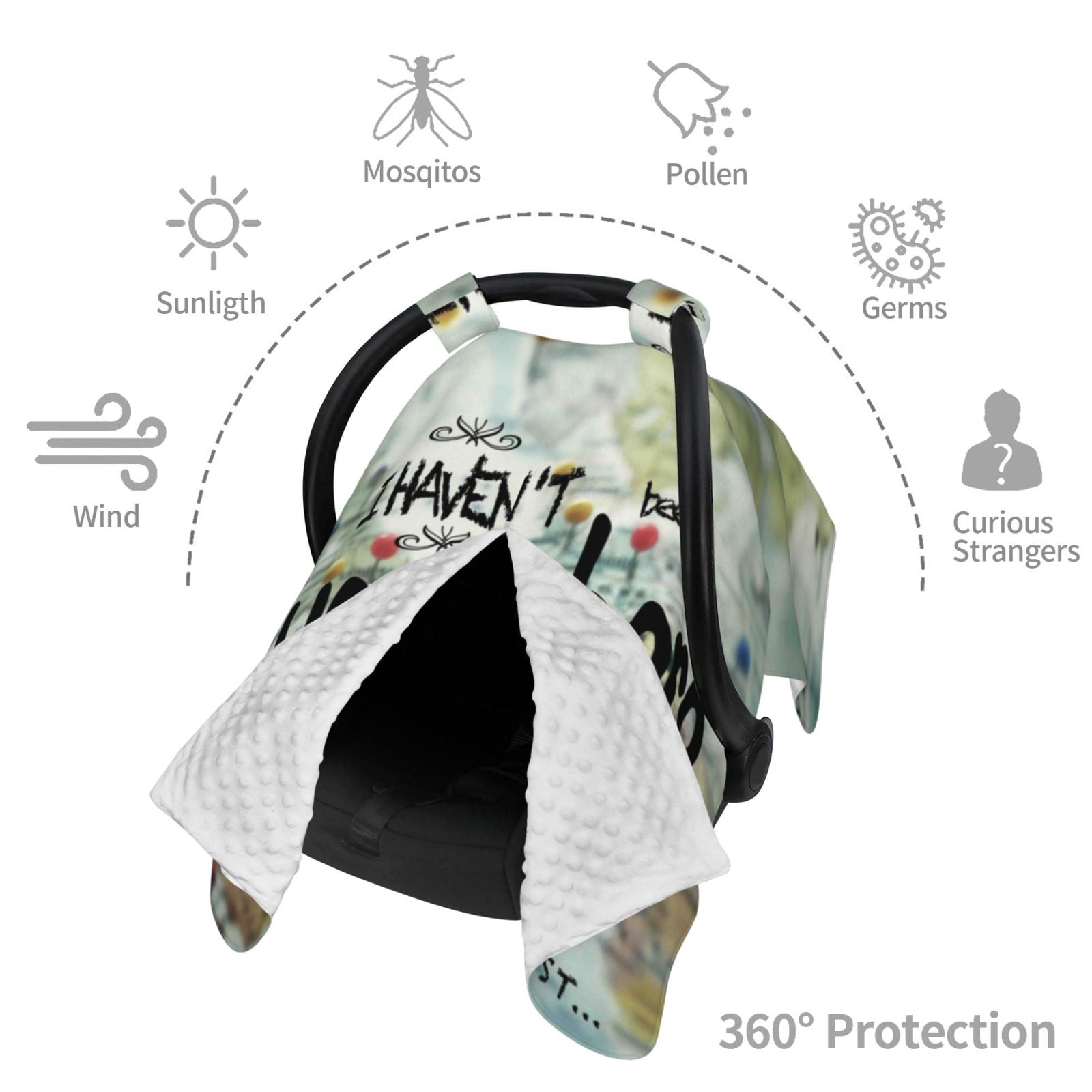 Car Seat Cover Baby - I Haven't Been Everywhere Breathable Infant Car Seat Cover for Baby Carseat, Lightweight Comfort Baby Essentials Must Haves Newborn Stuff for Girl Boy