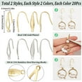 thumbnail image 2 of 1Set 1 Box 80Pcs 4 Styles French Fish Hook Earring Findings Stainless Steel Ear Wire Hooks Metal 18K Gold Plated Silver Wide Earrings Hook Wires with Vertical Loop for Jewelry Making DIY Crafts, 2 of 6