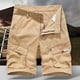 thumbnail image 1 of pstuiky Pantalones cortos para hombre, Pantalones cortos casuales de verano para hombre, de color liso, con múltiples bolsillos, cargo Pantalones cortos cargo, 1 of 3