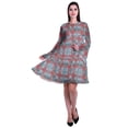 thumbnail image 2 of Moomaya Womens Long Sleeve Printed Knee Length Dress Flared Flowy Summer Dress, 2 of 6