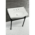thumbnail image 3 of Kingston Brass VPB3308B Victorian 30-Inch Ceramic Console Sink (8-Inch, 3-Hole) in White, 3 of 8