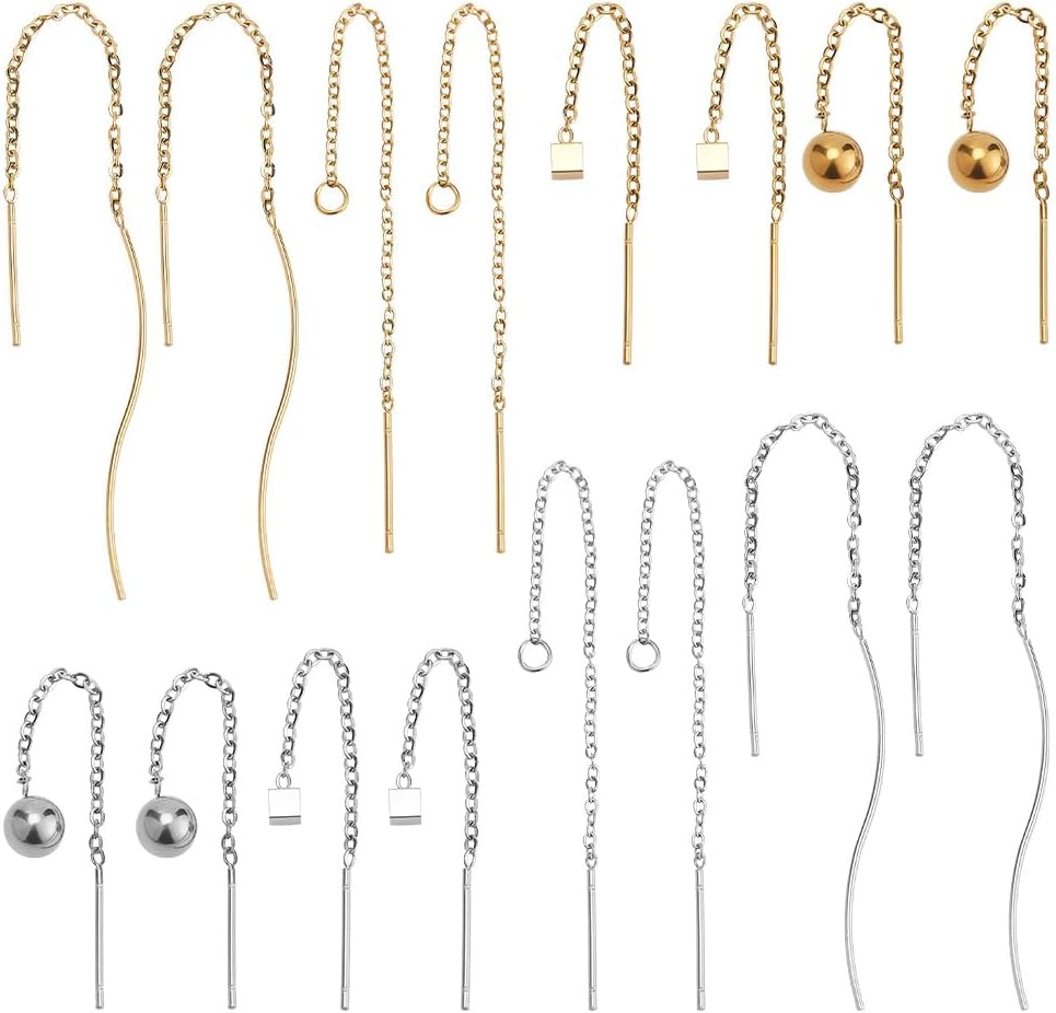 20-Pack 304 Stainless Steel Leverback Hoop Earring Findings – 19x9.5mm Earwires