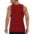 thumbnail image 3 of Xecao Red Black Houndstooth Men's Tank Top Workout Quick Dry Sleeveless Gym Jogging Muscle Shirts Summer Swim Beach Tops, 3 of 9