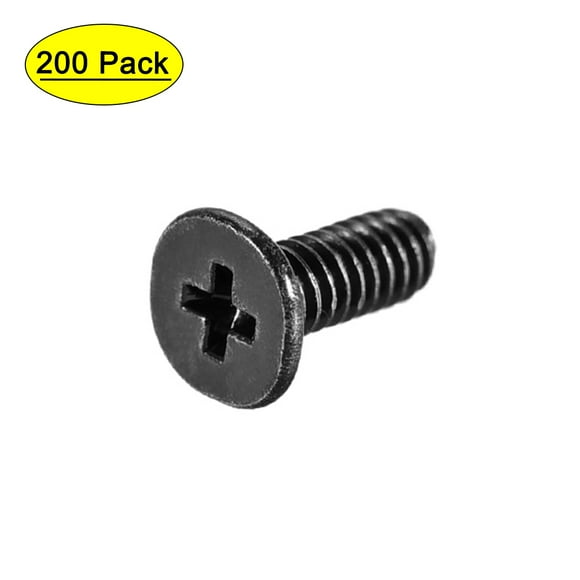 Unique Bargains M2 x 5mm Laptop Notebook Computer Screws Phillips Head Screw Black for IBM HP Dell Lenovo Sony Gateway Acer 200pcs